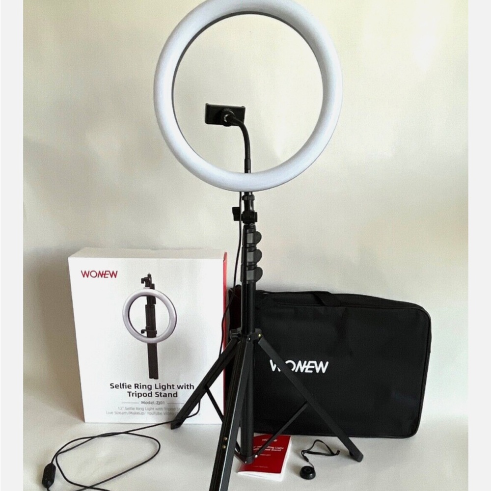 NWT Wonew 10" Selfie Desktop LED Ring Light Stand Phone Holder w/ Tripod Stand - Picture 3 of 7